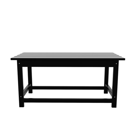 Malibu 3 Pieces Outdoor Poly Adirondack Coffee Table and Side Table Set