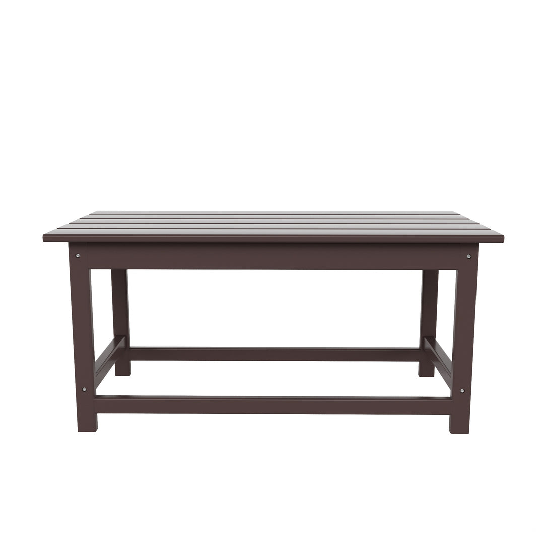 Malibu 3 Pieces Outdoor Poly Adirondack Coffee Table and Side Table Set