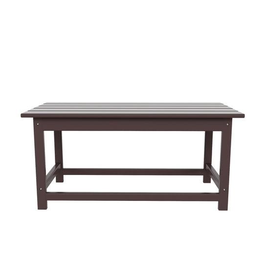 Malibu 3 Pieces Outdoor Poly Adirondack Coffee Table and Side Table Set