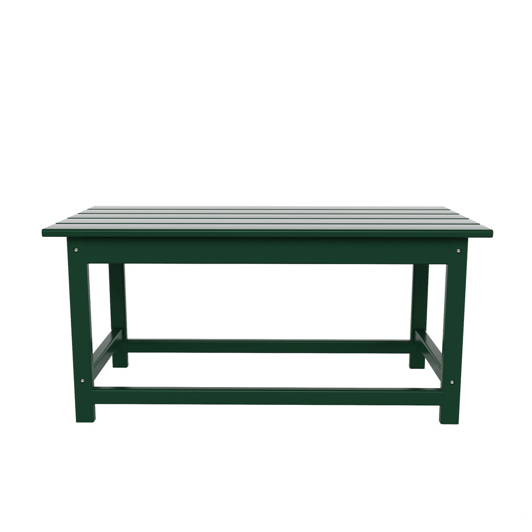 Malibu 3 Pieces Outdoor Poly Adirondack Coffee Table and Side Table Set