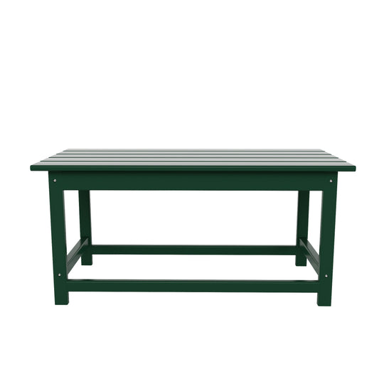 Malibu 3 Pieces Outdoor Poly Adirondack Coffee Table and Side Table Set