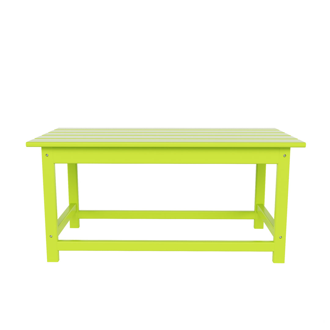 Malibu 3 Pieces Outdoor Poly Adirondack Coffee Table and Side Table Set