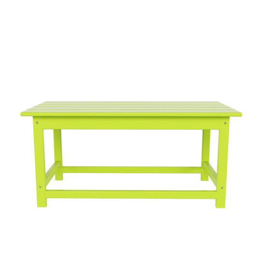 Malibu 3 Pieces Outdoor Poly Adirondack Coffee Table and Side Table Set