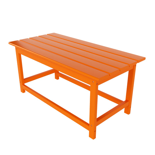 Malibu 3 Pieces Outdoor Poly Adirondack Coffee Table and Side Table Set
