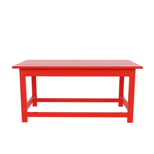 Malibu 3 Pieces Outdoor Poly Adirondack Coffee Table and Side Table Set