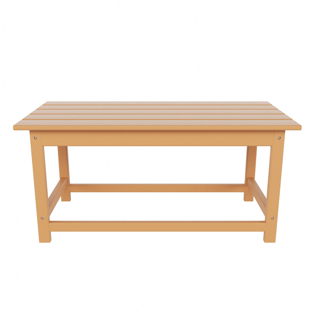 Malibu 3 Pieces Outdoor Poly Adirondack Coffee Table and Side Table Set