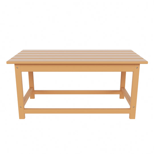 Malibu 3 Pieces Outdoor Poly Adirondack Coffee Table and Side Table Set