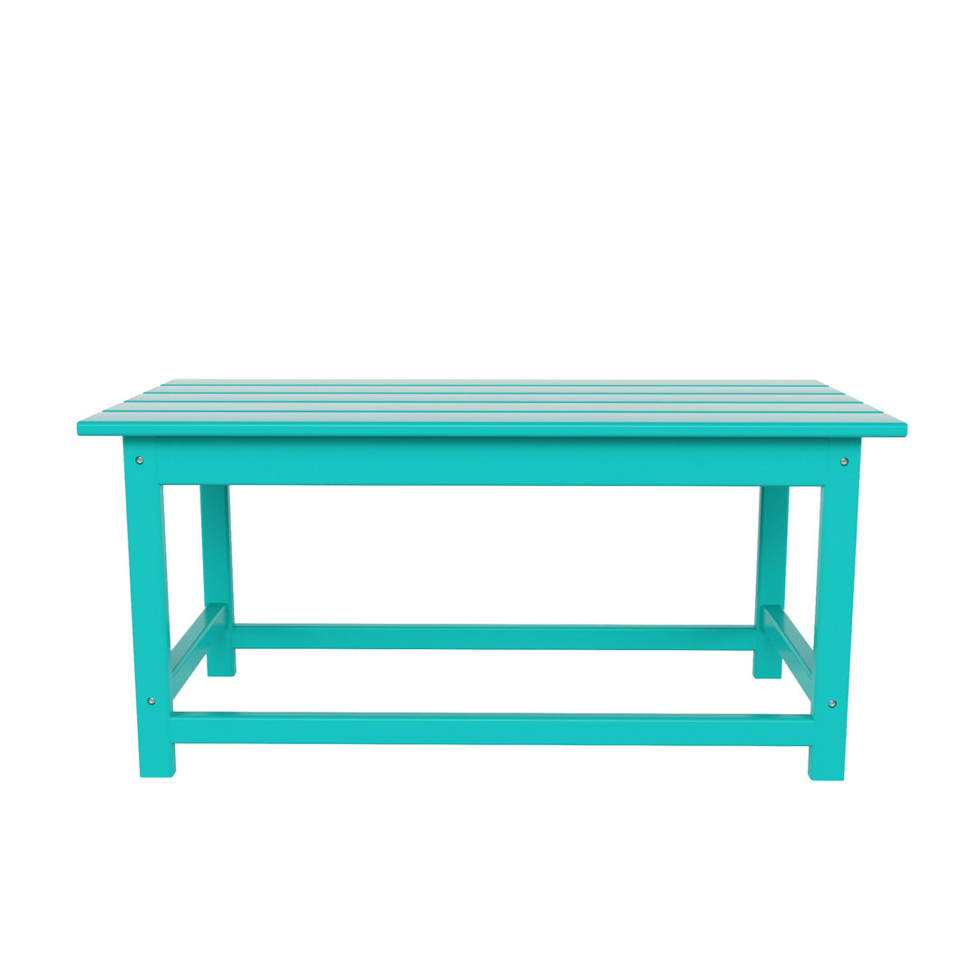 Malibu 3 Pieces Outdoor Poly Adirondack Coffee Table and Side Table Set