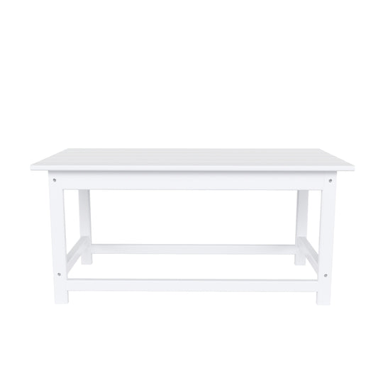 Malibu 3 Pieces Outdoor Poly Adirondack Coffee Table and Side Table Set