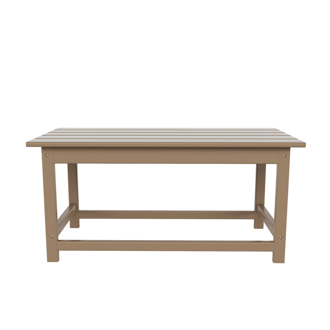 Malibu 3 Pieces Outdoor Poly Adirondack Coffee Table and Side Table Set
