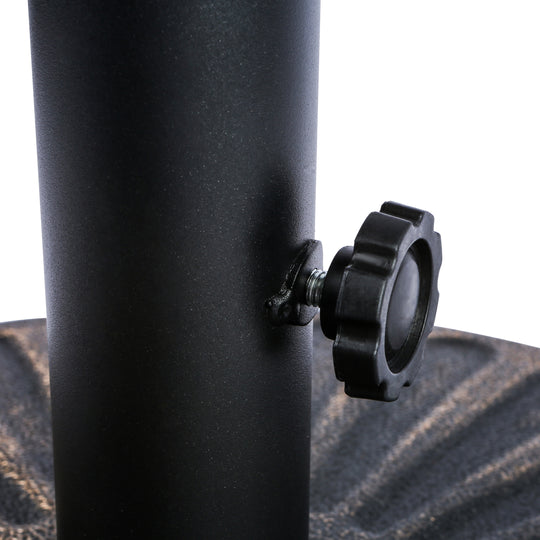 Lanai 9 ft. Aluminum Half Market Crank Lift Patio Umbrella with Bronze Round Base