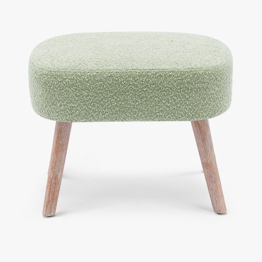 Genevieve 4-Piece Set Mid-Century Boucle Accent Chairs with Ottoman Foot Stools