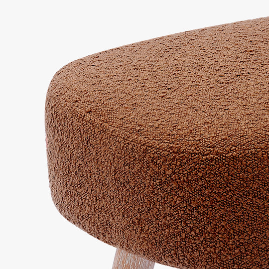 Genevieve 4-Piece Set Mid-Century Boucle Accent Chairs with Ottoman Foot Stools