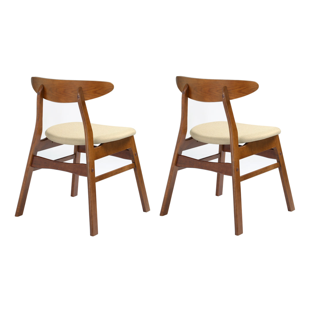 Lalia 4-Piece Solid Wood Upholstered Chair and Dining Table Bench Dining Set