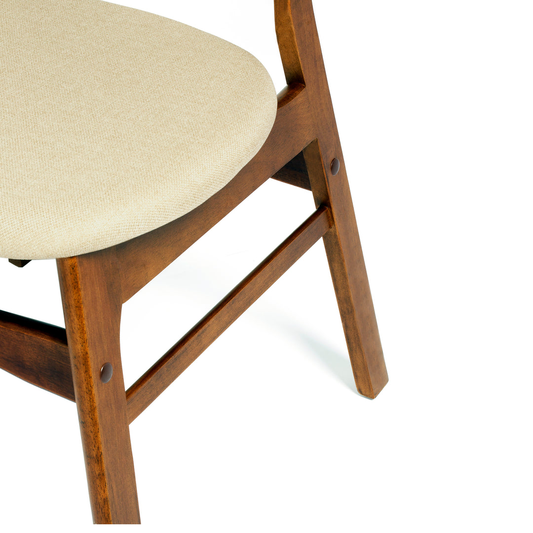 Lalia 4-Piece Solid Wood Upholstered Chair and Dining Table Bench Dining Set