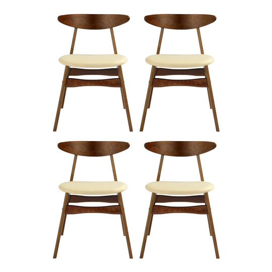 Lalia 5-Piece Solid Wood Upholstered Chair and Dining Table Set