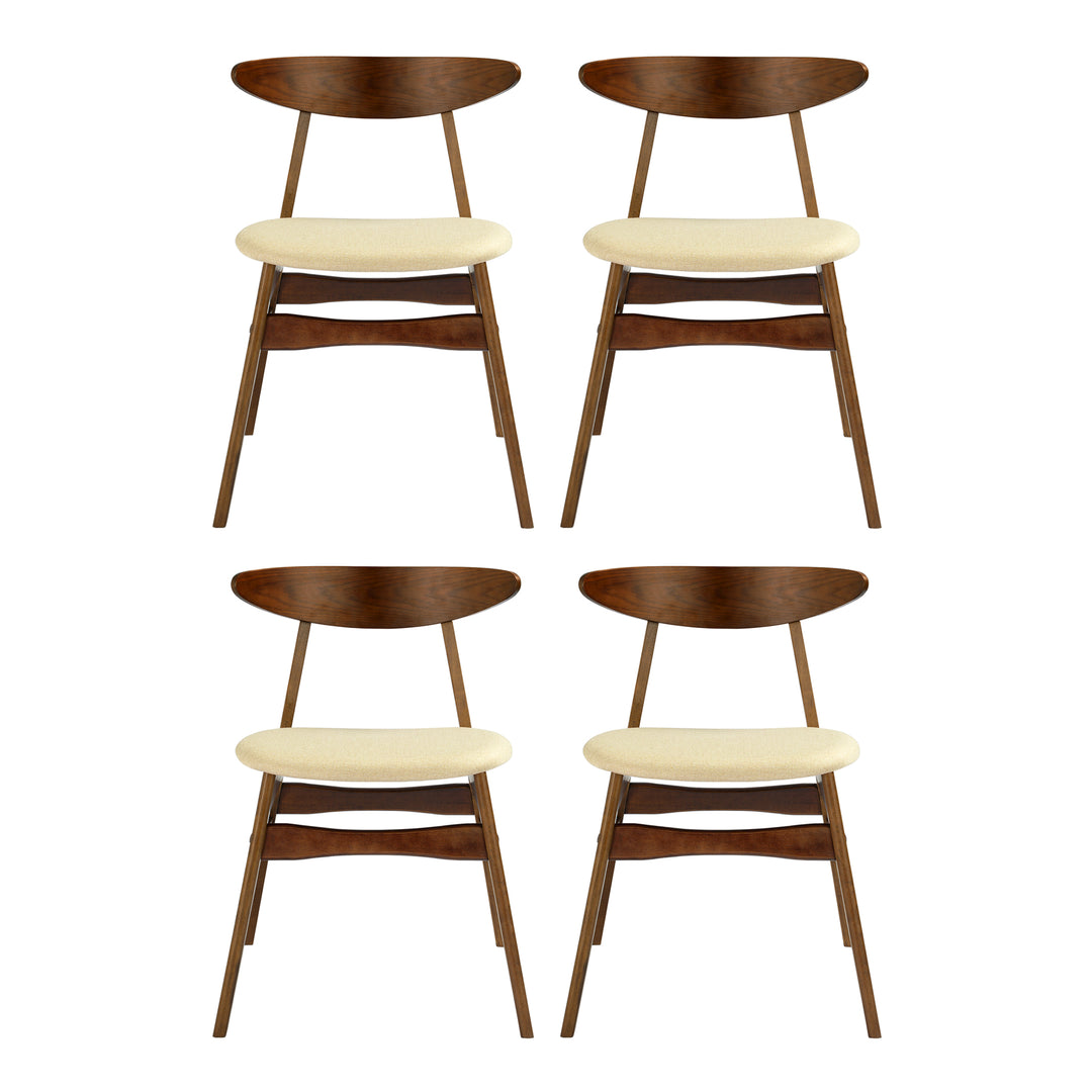 Lalia 7-Piece Solid Wood Upholstered Chair and Dining Table Set