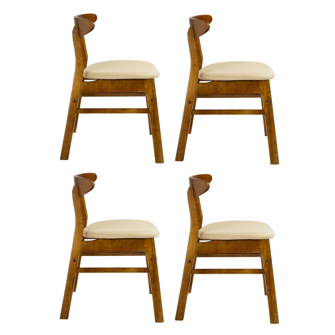 Lalia 7-Piece Solid Wood Upholstered Chair and Dining Table Set