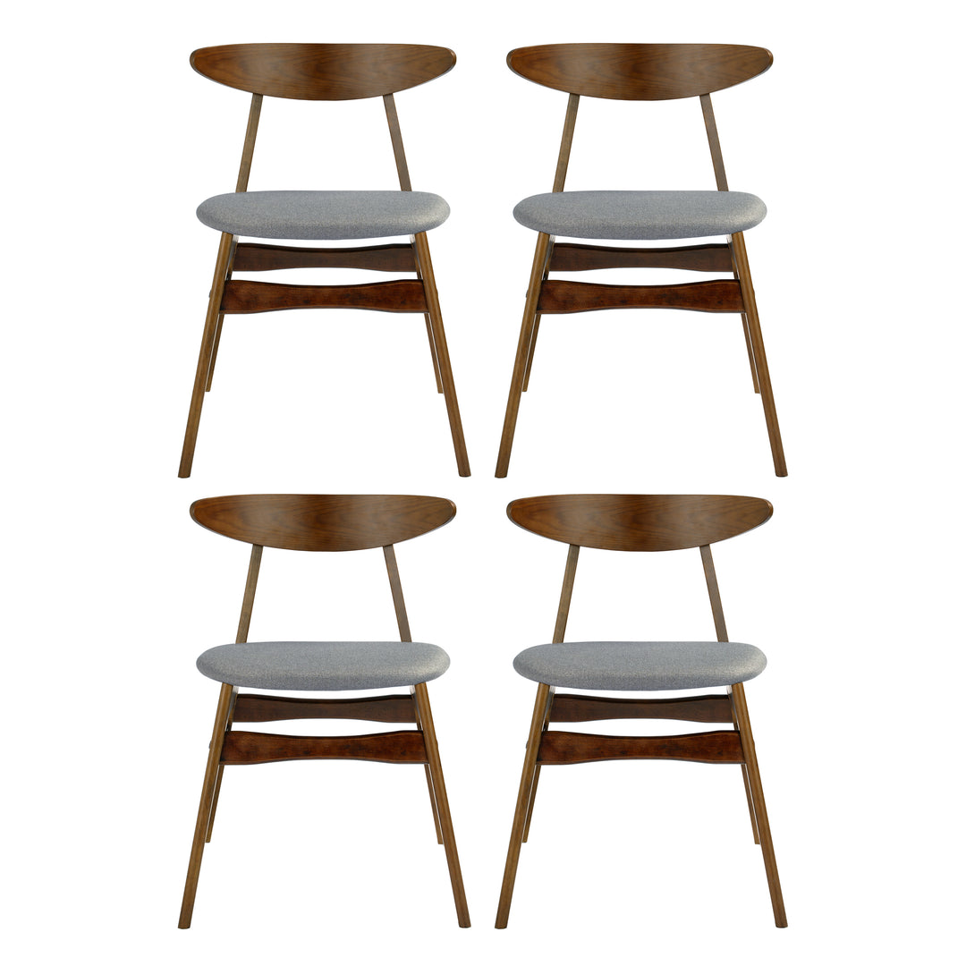 Lalia 6-Piece Solid Wood Upholstered Chair and Dining Table Bench Dining Set