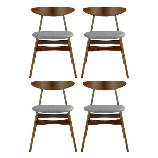 Lalia 6-Piece Solid Wood Upholstered Chair and Dining Table Bench Dining Set