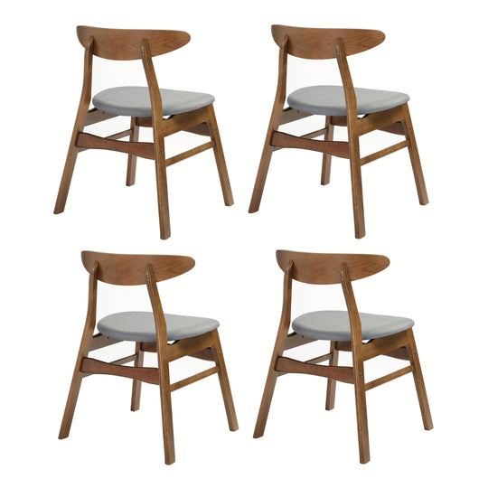 Lalia 5-Piece Solid Wood Upholstered Chair and Dining Table Set