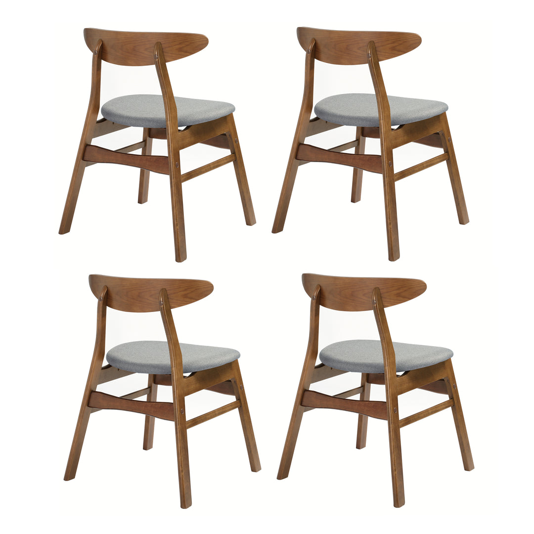 Lalia 7-Piece Solid Wood Upholstered Chair and Dining Table Set