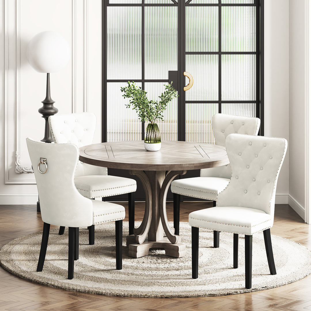 Wordford Velvet Upholstered Tufted Dining Chairs (Set of 4)