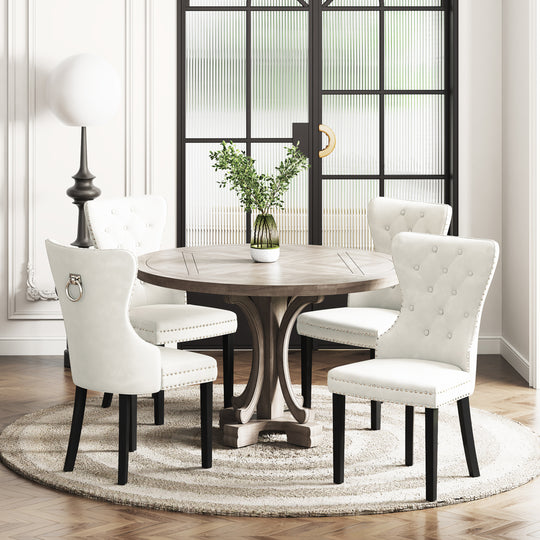 Wordford Velvet Upholstered Tufted Dining Chairs (Set of 4)