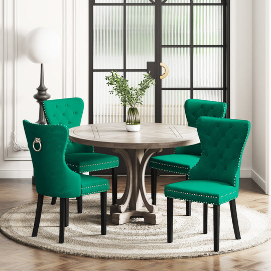 Wordford Velvet Upholstered Tufted Dining Chairs (Set of 4)