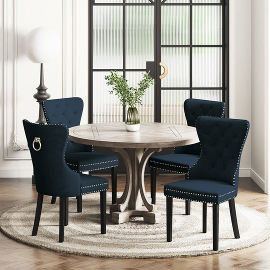 Wordford Velvet Upholstered Tufted Dining Chairs (Set of 4)