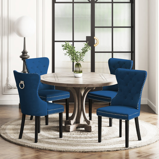 Wordford Velvet Upholstered Tufted Dining Chairs (Set of 4)