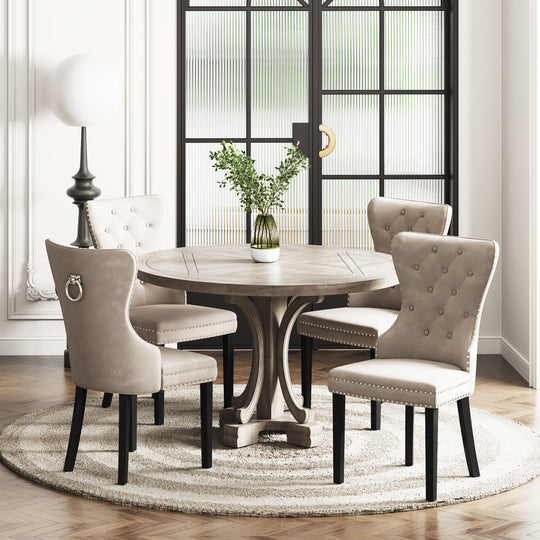Wordford Velvet Upholstered Tufted Dining Chairs (Set of 4)