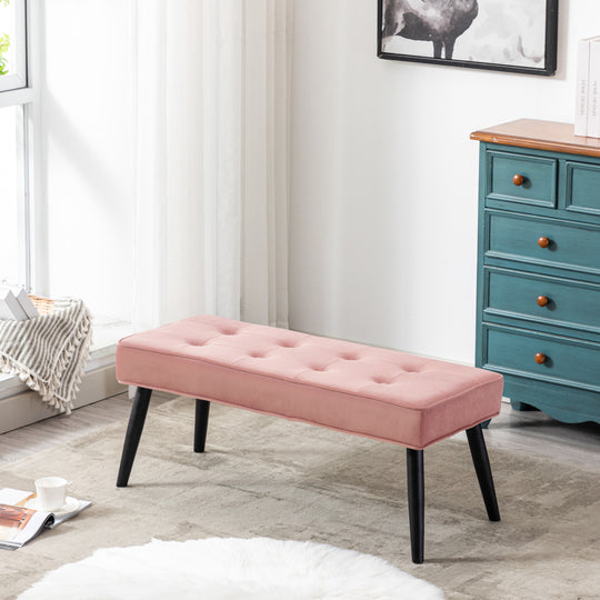 Wordford Tufted Velvet Upholstered Bench