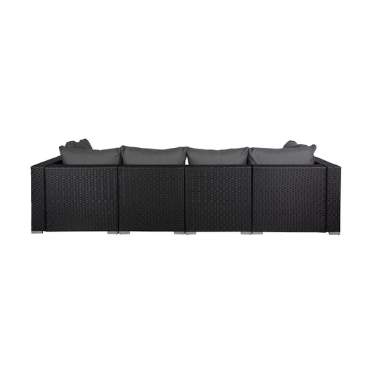 Irvine 5-Piece Outdoor Patio Rattan Wicker Sofa with Coffee Table Set