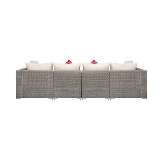 Irvine 5-Piece Outdoor Patio Rattan Wicker Sofa with Coffee Table Set