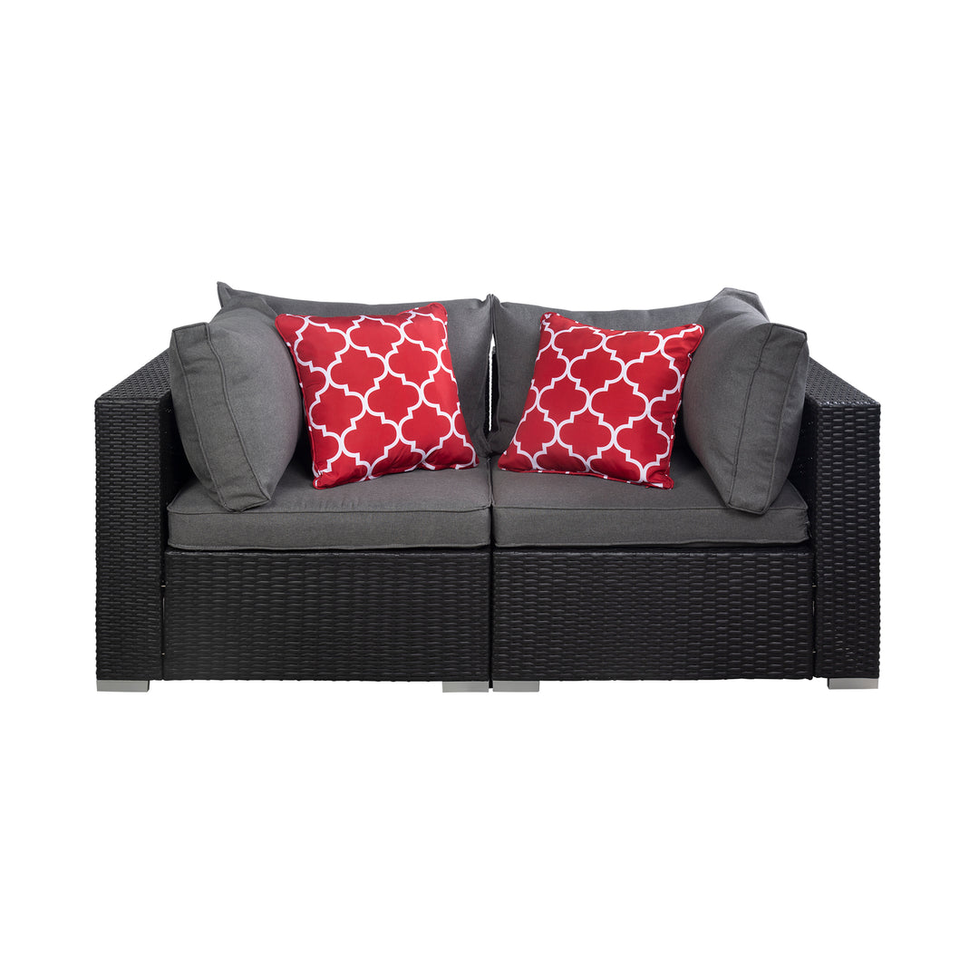 Irvine 7-Piece Outdoor Patio Rattan Wicker Sectional Sofa with Coffee Table Set