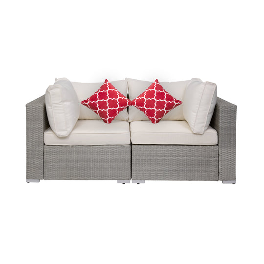 Irvine 7-Piece Outdoor Patio Rattan Wicker Sectional Sofa with Coffee Table Set
