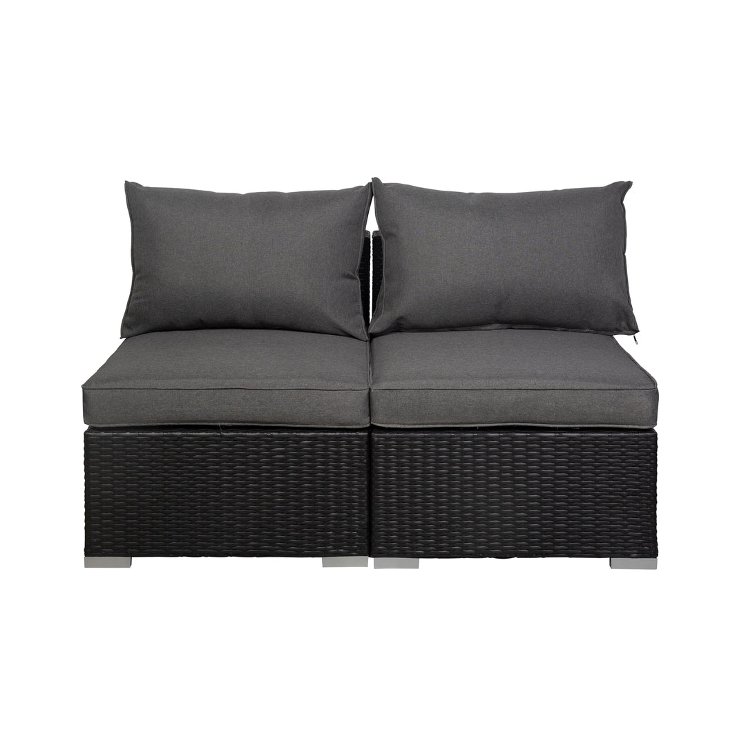 Irvine 7-Piece Outdoor Patio Rattan Wicker Sectional Sofa with Coffee Table Set