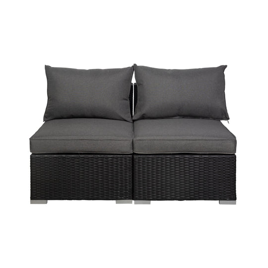 Irvine 7-Piece Outdoor Patio Rattan Wicker Sectional Sofa with Coffee Table Set