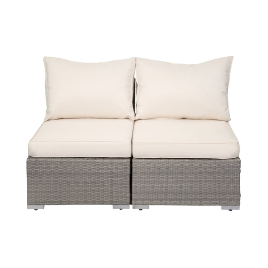 Irvine 7-Piece Outdoor Patio Rattan Wicker Sectional Sofa with Coffee Table Set