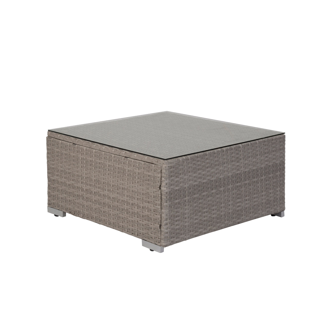 Irvine 7-Piece Outdoor Patio Rattan Wicker Sectional Sofa with Coffee Table Set