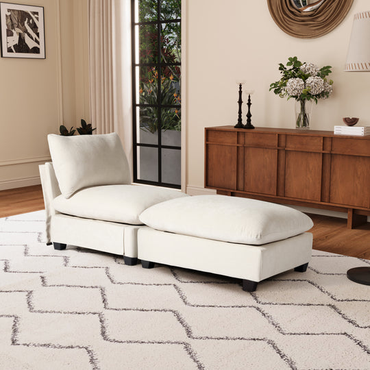 Augusta 68.5" Chenille Upholstered Indoor Chaise Lounge Chair