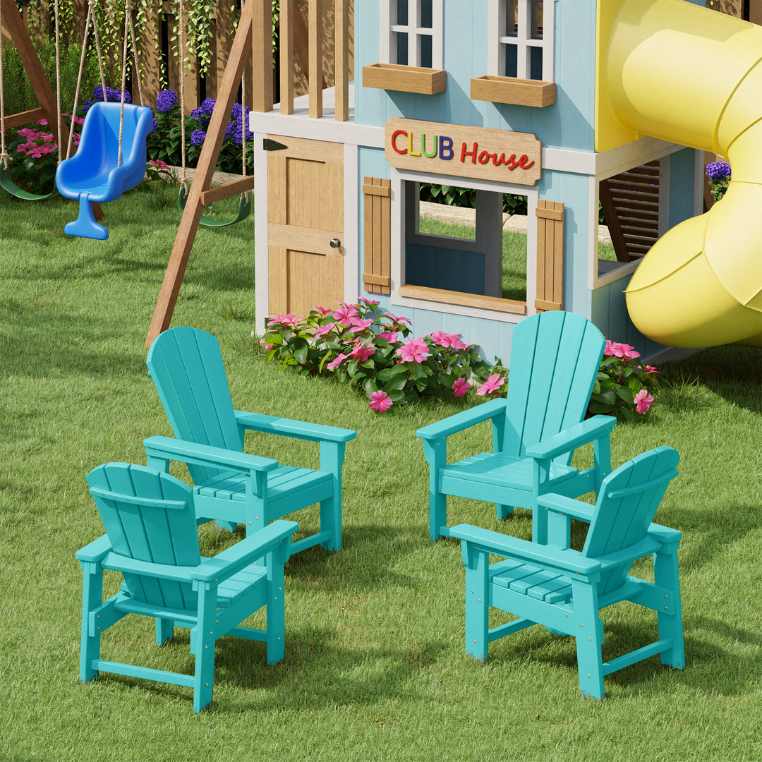 Malibu Kids Outdoor Adirondack Plastic Patio Chair (Set of 4)