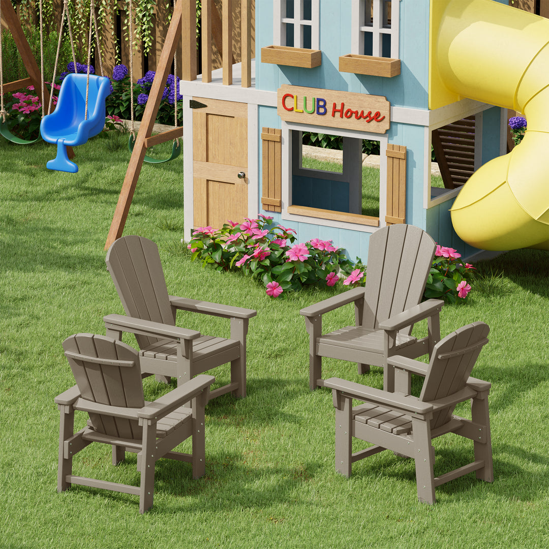 Malibu Kids Outdoor Adirondack Plastic Patio Chair (Set of 4)