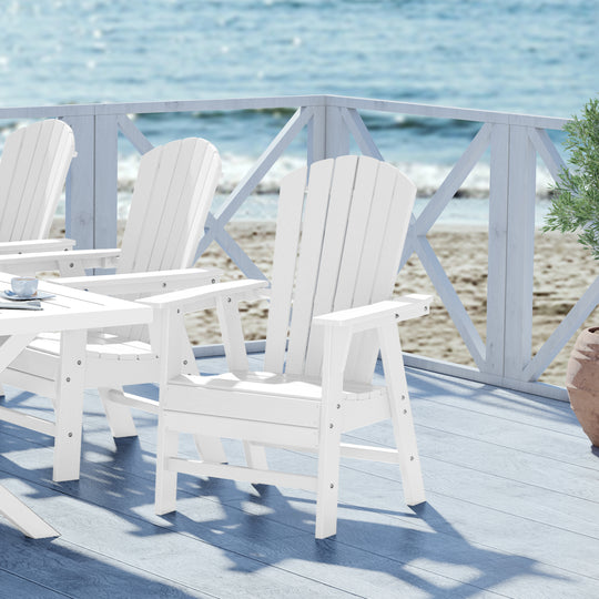Dylan Outdoor Patio Shell-back Adirondack Dining Chair Weather Resistant