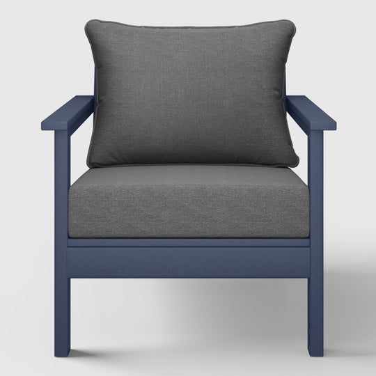 Avalon Outdoor Modern HDPE Patio Club Chair with Deep Seat Cushions