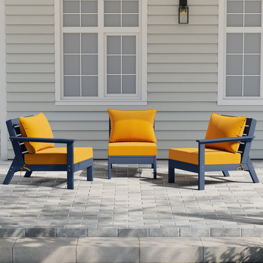 Avalon Outdoor Patio HDPE Sectional Sofa with Patio Cushions