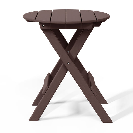 Malibu HDPE Outdoor 24.5 Inch Round Portable Folding Patio Dining Table
