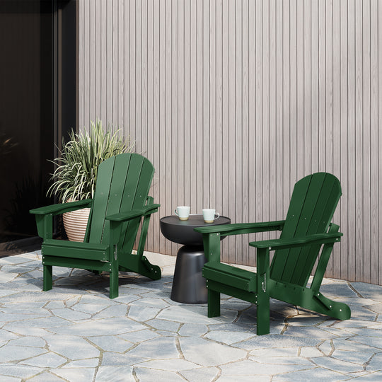 Malibu 2 piece set outdoor folding Poly Adirondack chair