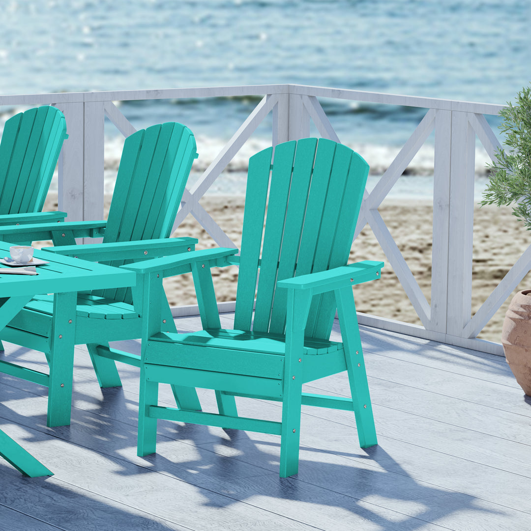 Dylan Outdoor Patio Shell-back Adirondack Dining Chair Weather Resistant